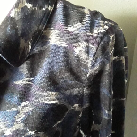 New C Concept lovely corduroy black pattern trench coat size 12 - Picture 9 of 11